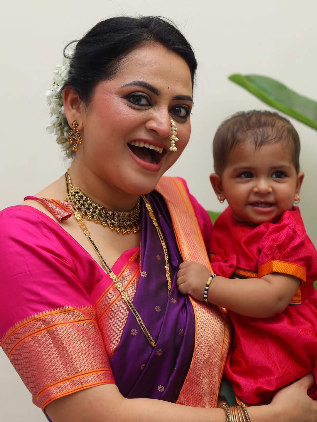 Monika Dabade Purple Paithani Saree Look