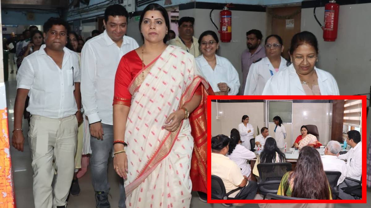 Mumbai Mayor Ritu Tawde visits Rajawadi Hospital | राजावाडी रुग्णालयाची ...