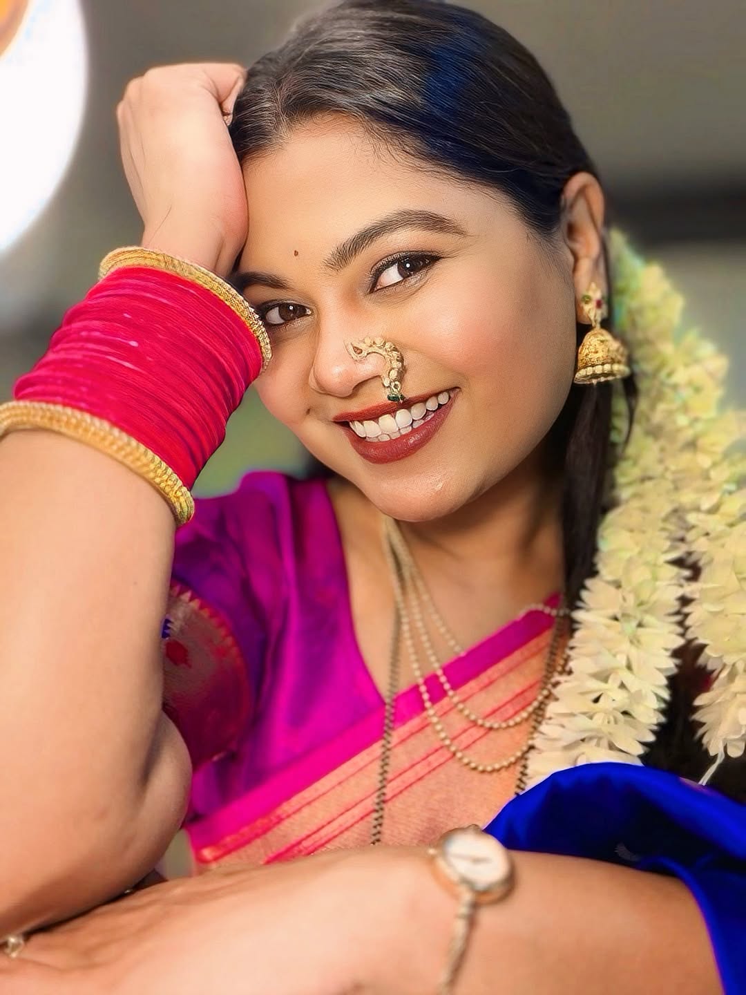 Namrata Sambherao Blue Chandrakor Paithani Saree