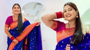 Photos: ‘महाराष्ट्राची हास्यजत्रा’ फेम नम्रता संभेरावचा निळ्या चंद्रकोर पैठणी साडीतील लूक