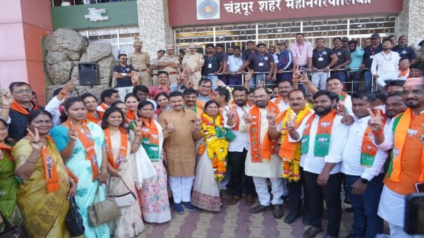 BJP and shivsena ubt alliance in Chandrapur Municipal Corporation Sangita Khandekar Mayor