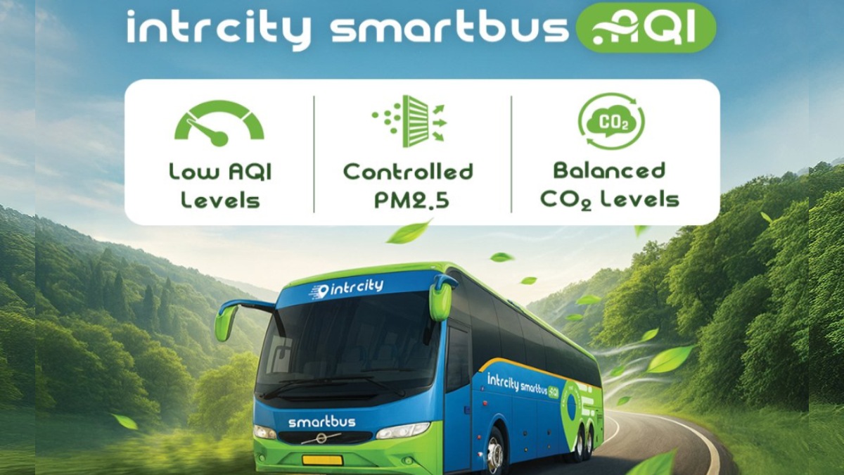 intercity smartbus aqi technology nagpur travel bus clean air respiraer living sciences partnership real time monitoring pune