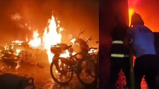 Dombivli Raj Apartment fire destroys two wheelers CCTV footage Manpada police arrest youth Accused Lavesh Parte