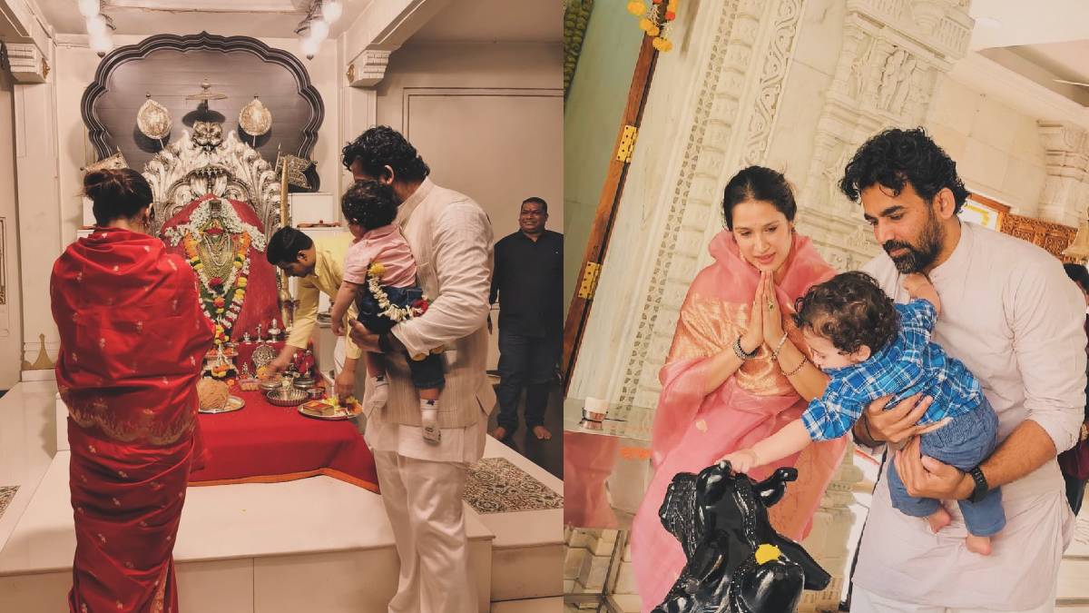 Sagarika Ghatge Kolhapur visit, Zaheer Khan family temple visit, Fatehsingh Khan with parents