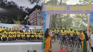 ‘Vande Mataram’ Coastal Cyclothon rally welcomed at Juchandra, Vasai.