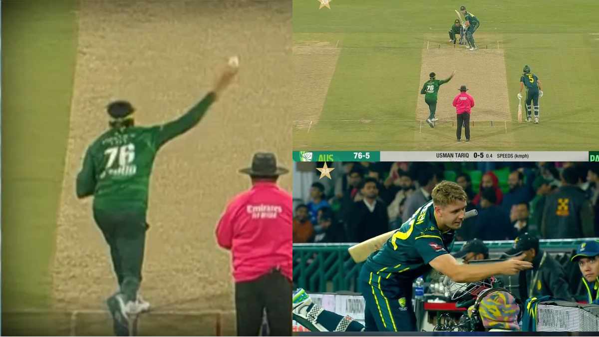 Usman Tariq Bowling Action Questioned Cameron Green in PAK vs AUS video viral