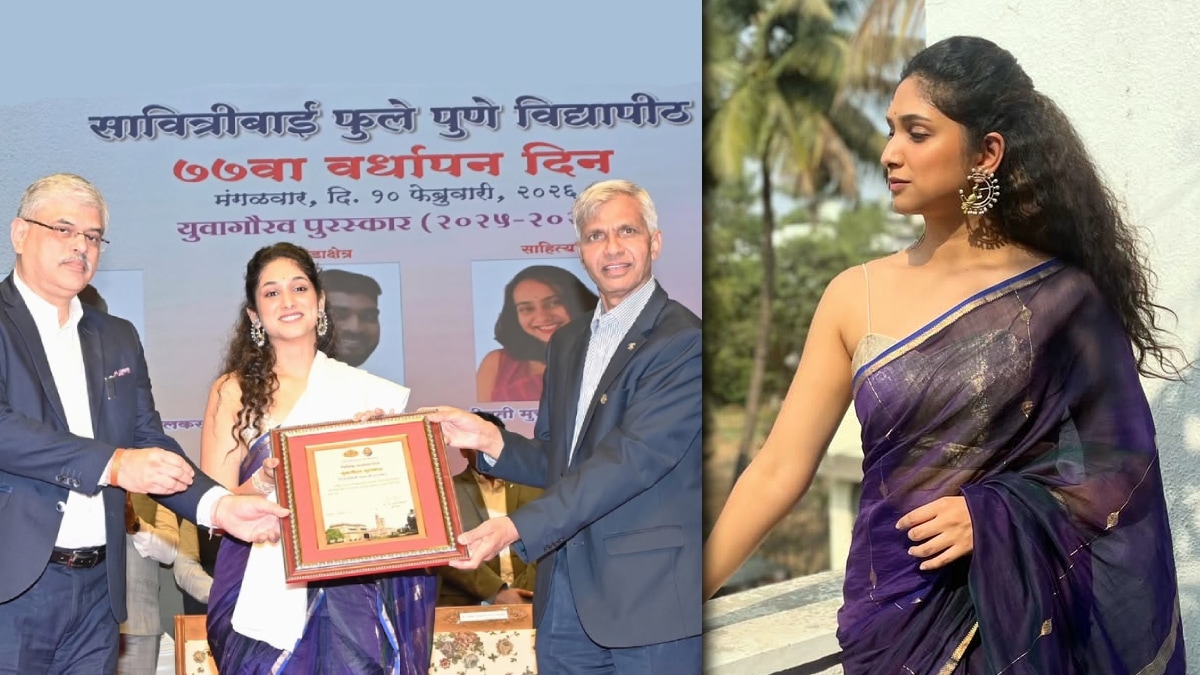 Priyadarshini Indalkar Purple Saree Look