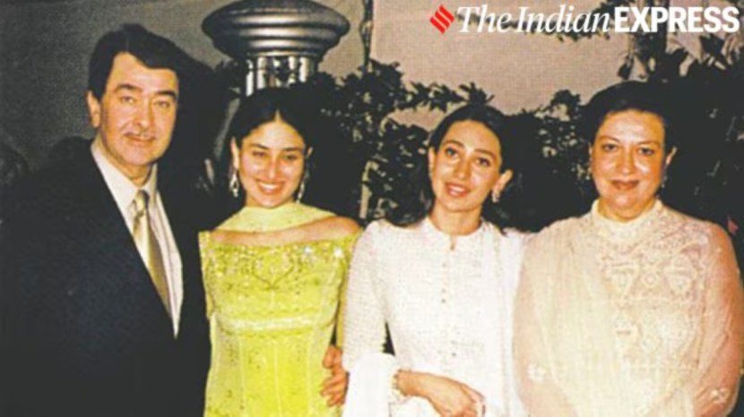 Randhir Kapoor with Kareena Kapoor Karisma Kapoor and Babita Kapoor