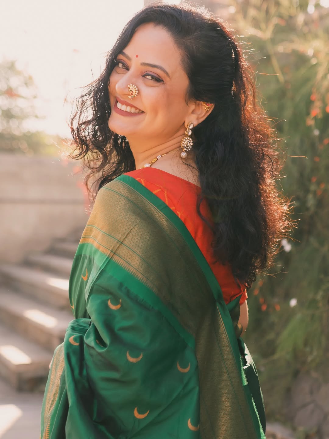 Sharvari Lohokare Green Paithani Saree Look