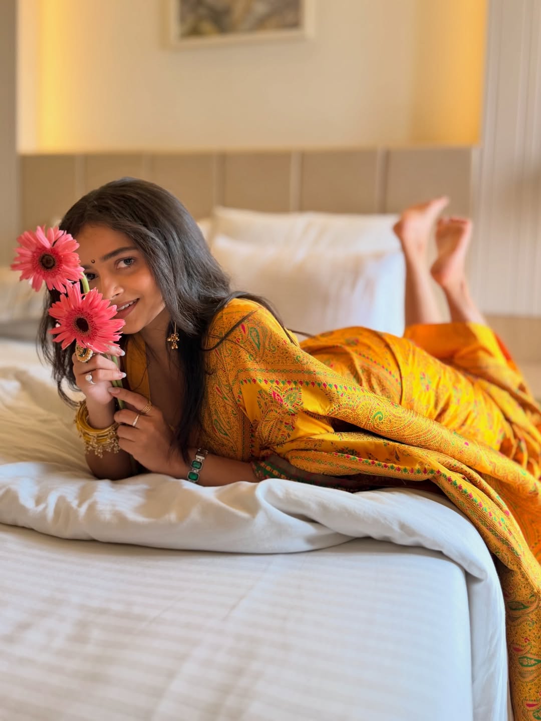 Shivali Parab Yellow Saree Look