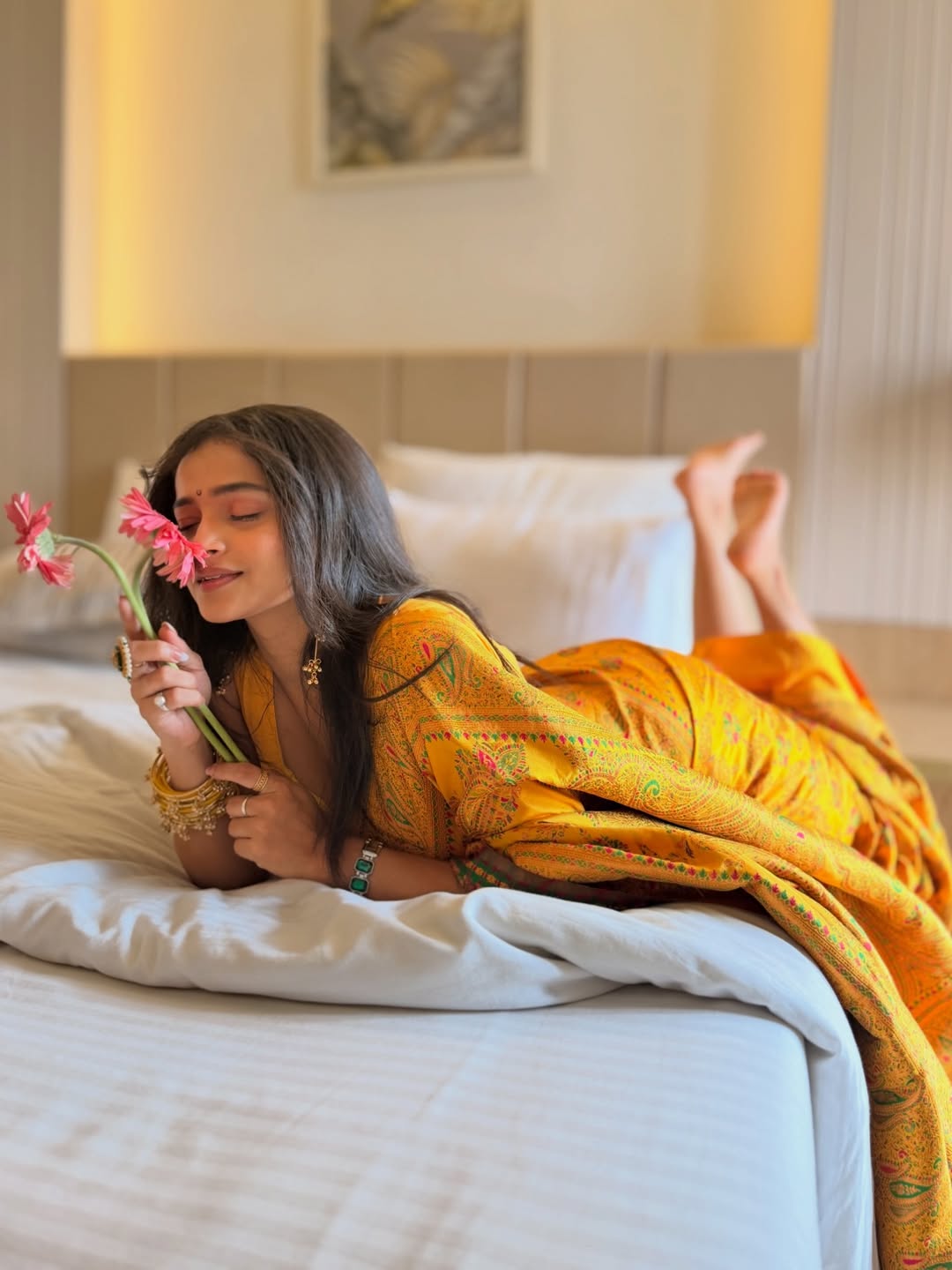 Shivali Parab Yellow Saree Look