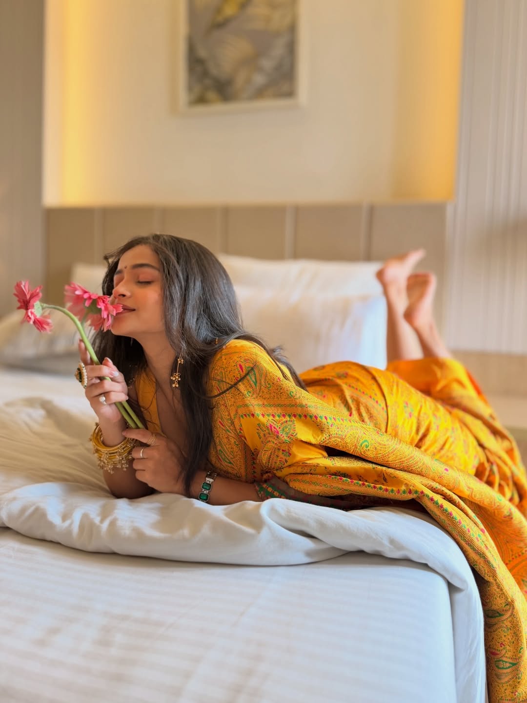 Shivali Parab Yellow Saree Look