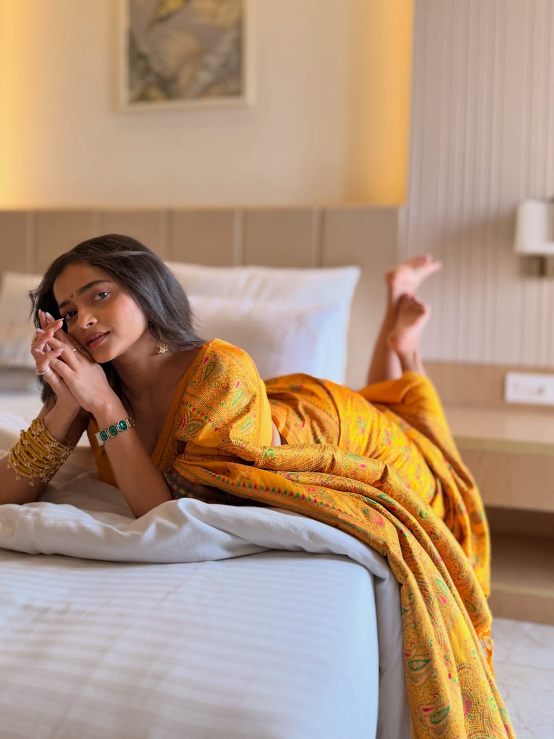 Shivali Parab Yellow Saree Look