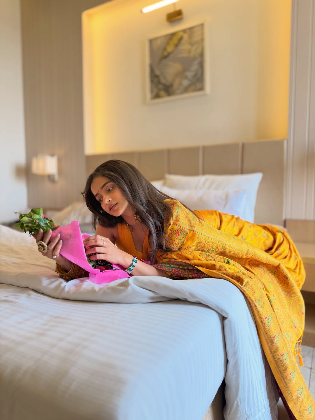 Shivali Parab Yellow Saree Look