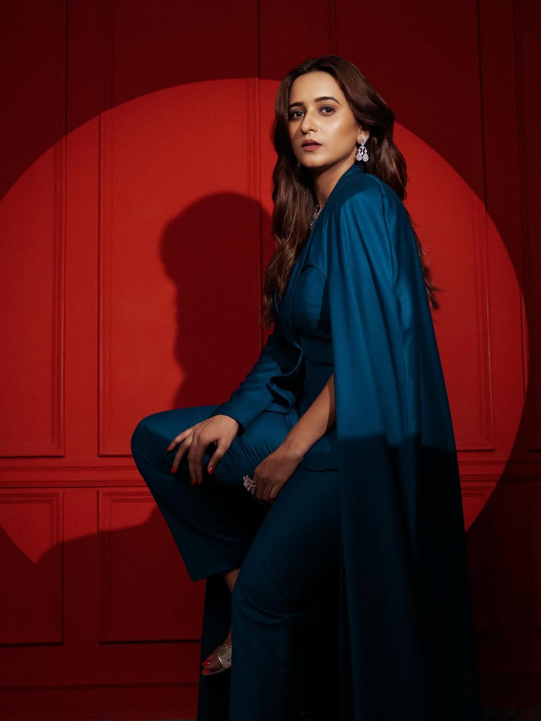 Shivani Surve Peacock Green Blazer Suit Look