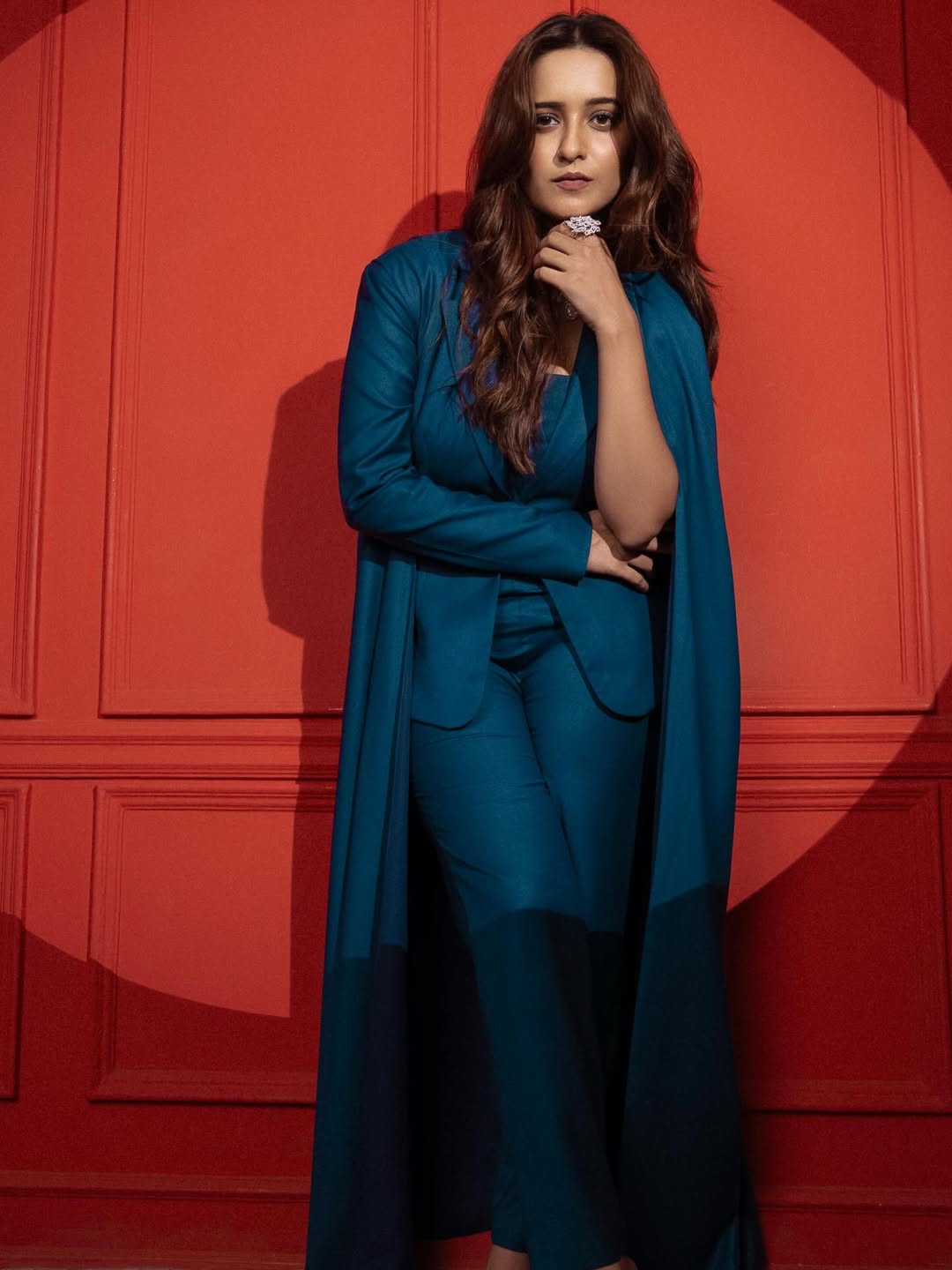 Shivani Surve Peacock Green Blazer Suit Look