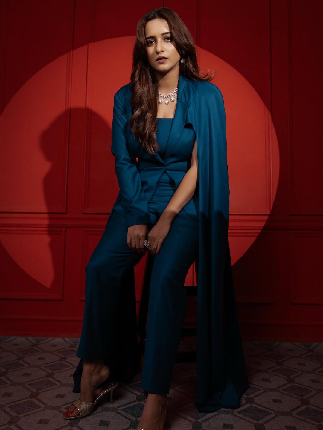 Shivani Surve Peacock Green Blazer Suit Look