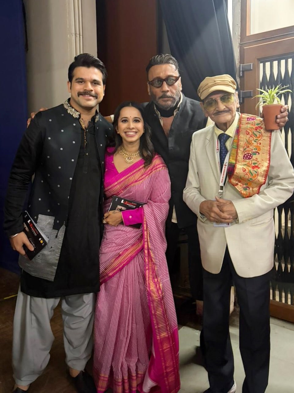 Shreya Bugde PIFF Pink Saree Look