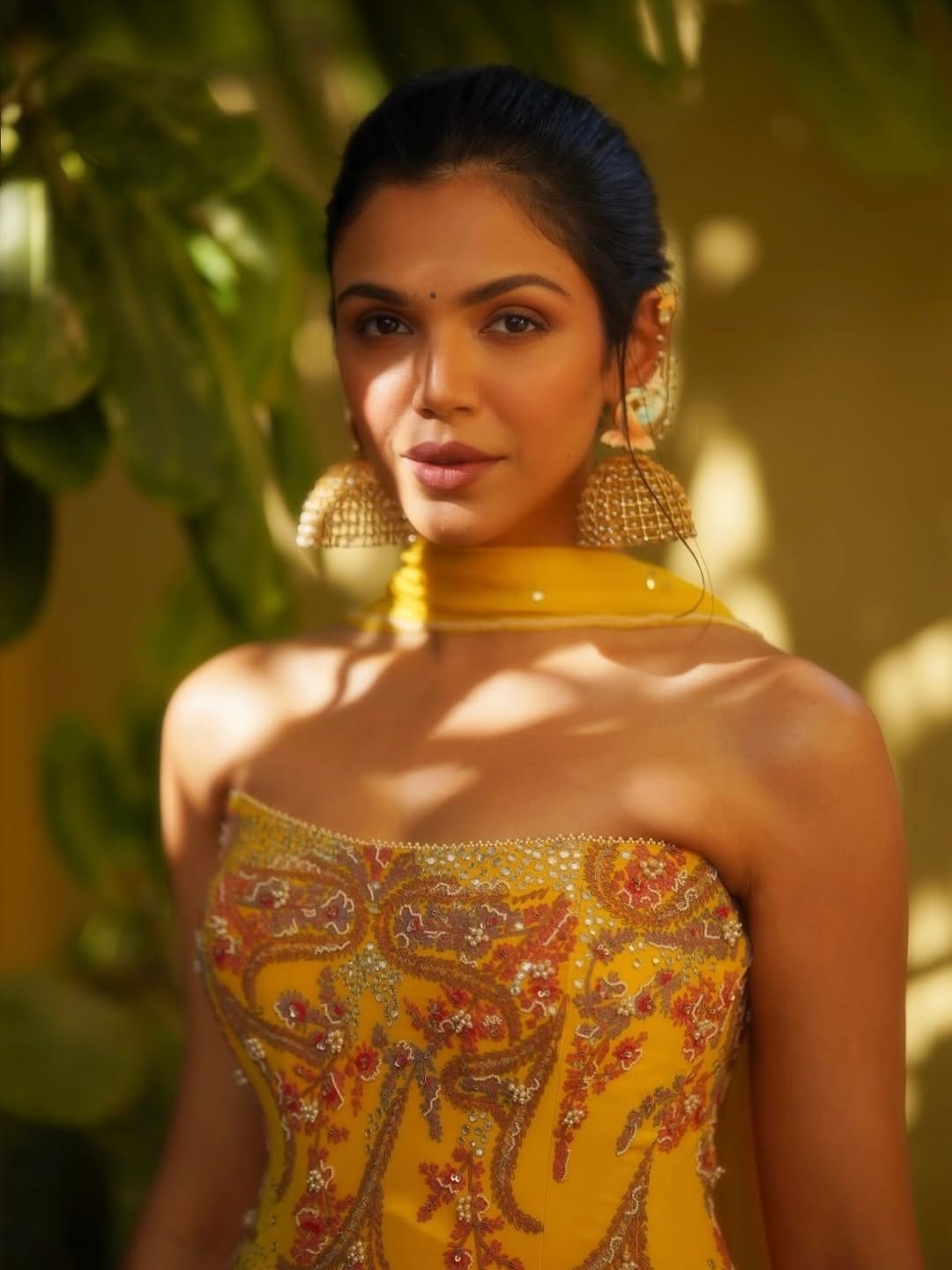 Shriya Pilgaonkar Yellow Off-Shoulder Dress