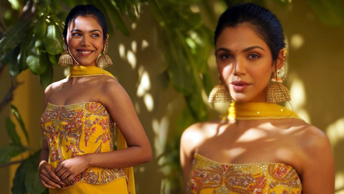 Shriya Pilgaonkar Yellow Off-Shoulder Dress
