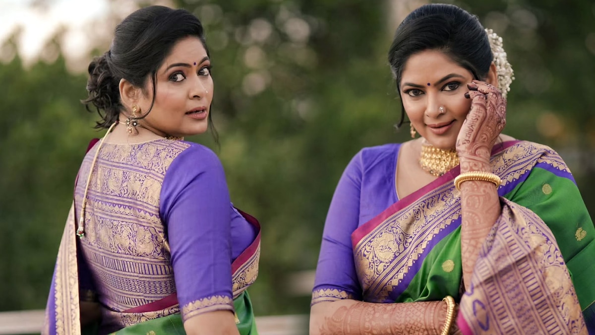 Shweta Shinde Green Silk Saree Look
