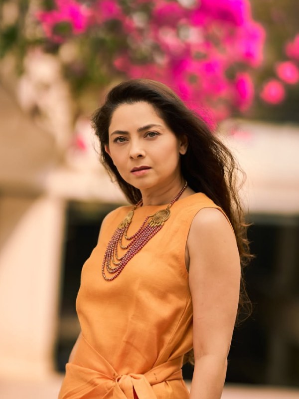 Sonalee Kulkarni Orange Dress Look