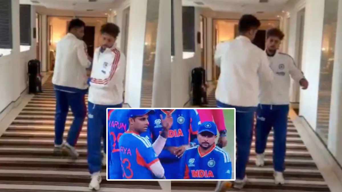 Suryakumar Yadav Kuldeep Yadav Patch up After on Ground banter Video Viral IND vs PAK T20 WC 2026