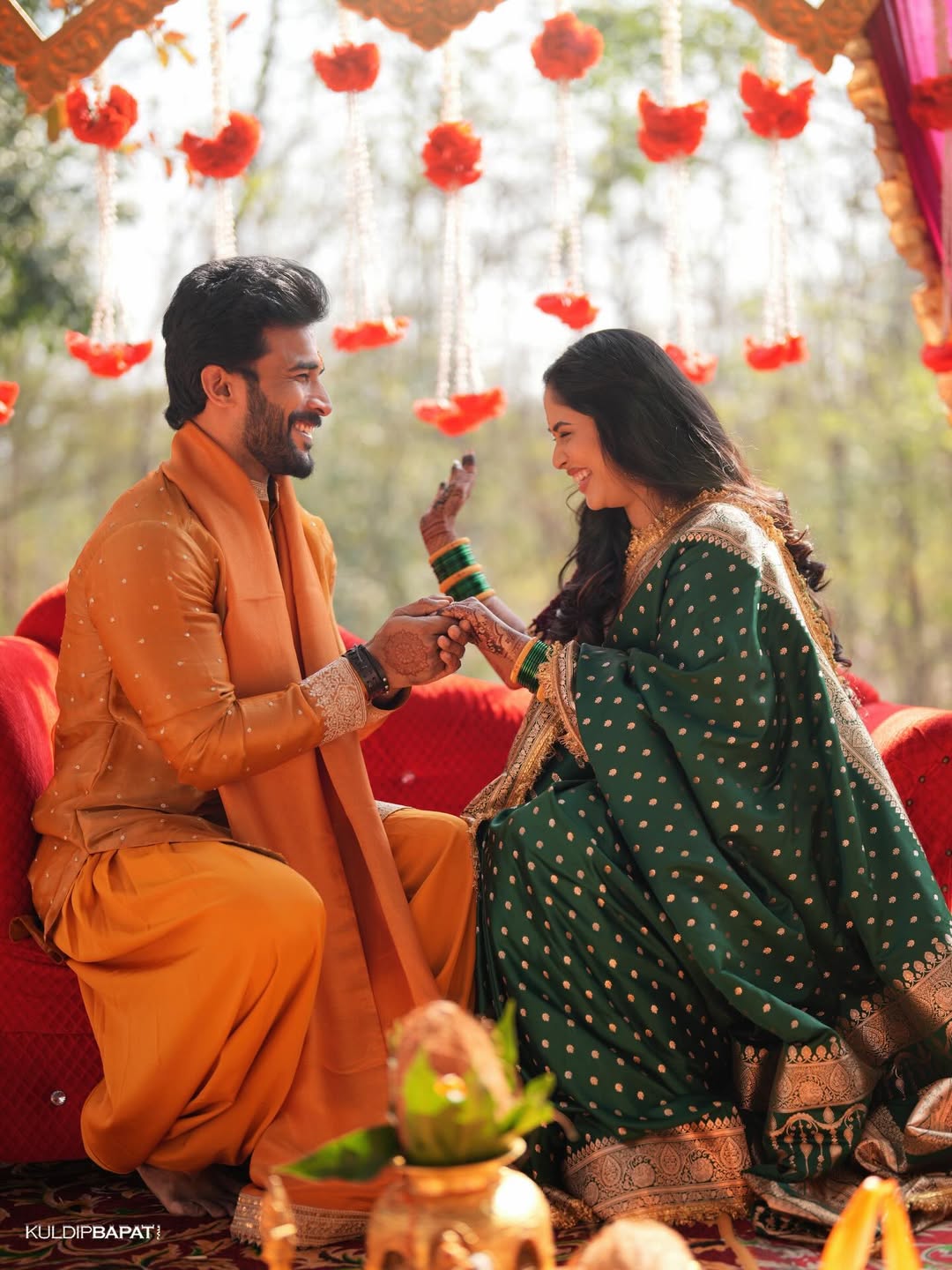 Vishal Nikam Akshaya Hindalkar Engagement Photos