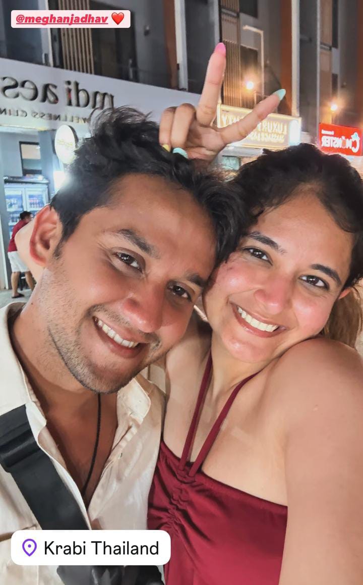 Anushka Pimputkar Thailand beach look with meghan jadhav honeymoon photos viral