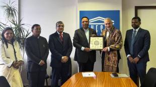 Cultural Affairs Minister Ashish Shelar accepted the World Heritage Certificate