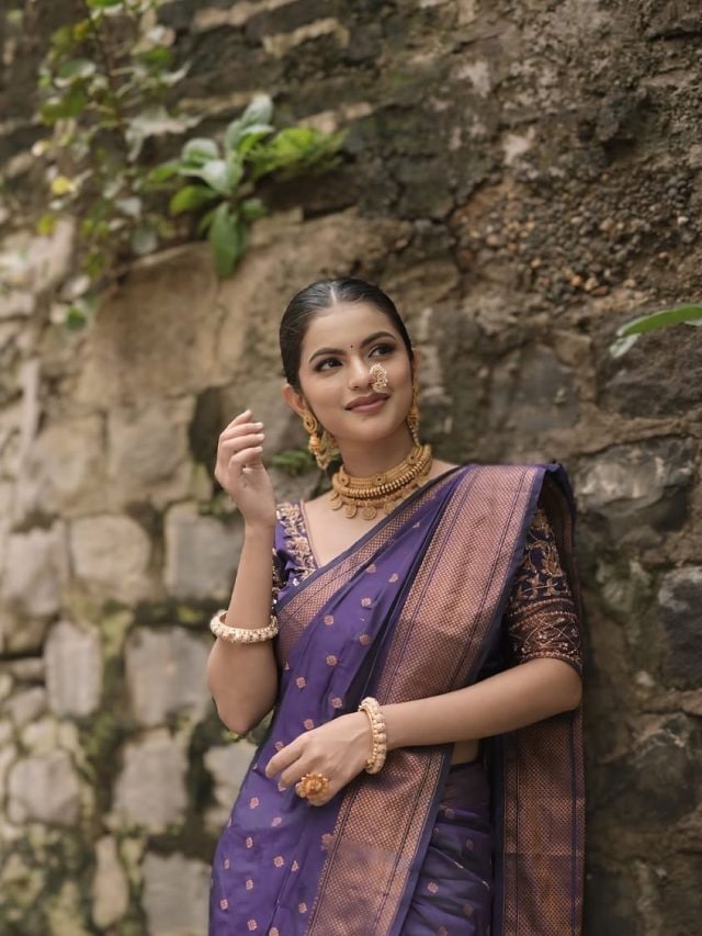 Bigg Boss Marathi 6 Famous Influencer Anushree Mane blue gown look