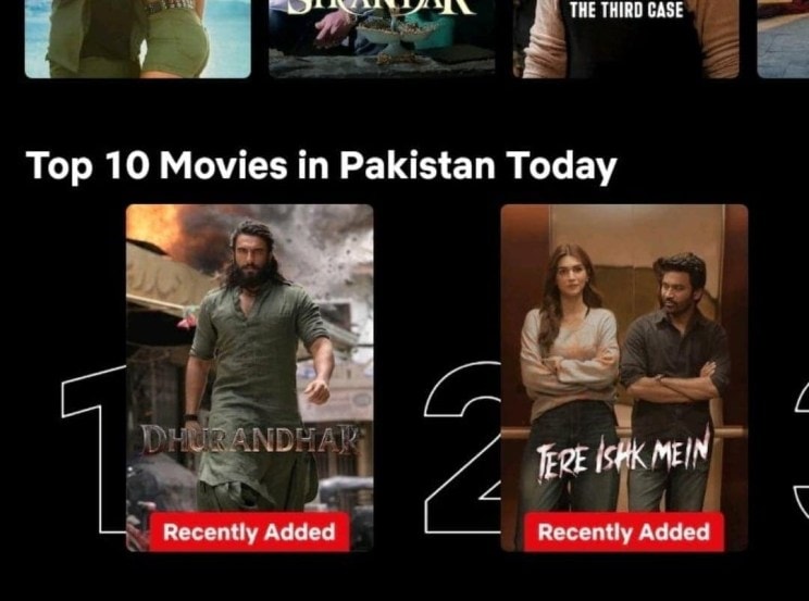 dhurandhar trending 1 on netflix in pakistan