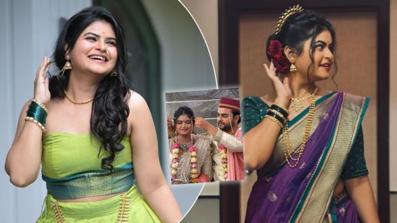 marathi actress sakshi mahajan and atharva karve tie the knot after 7 years of relationship wedding rituals viral on social media