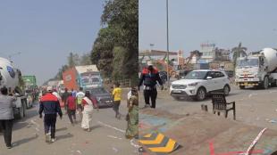 Traffic congestion near Versova bridge due to road work