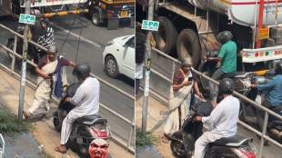 viral video scooter footpath