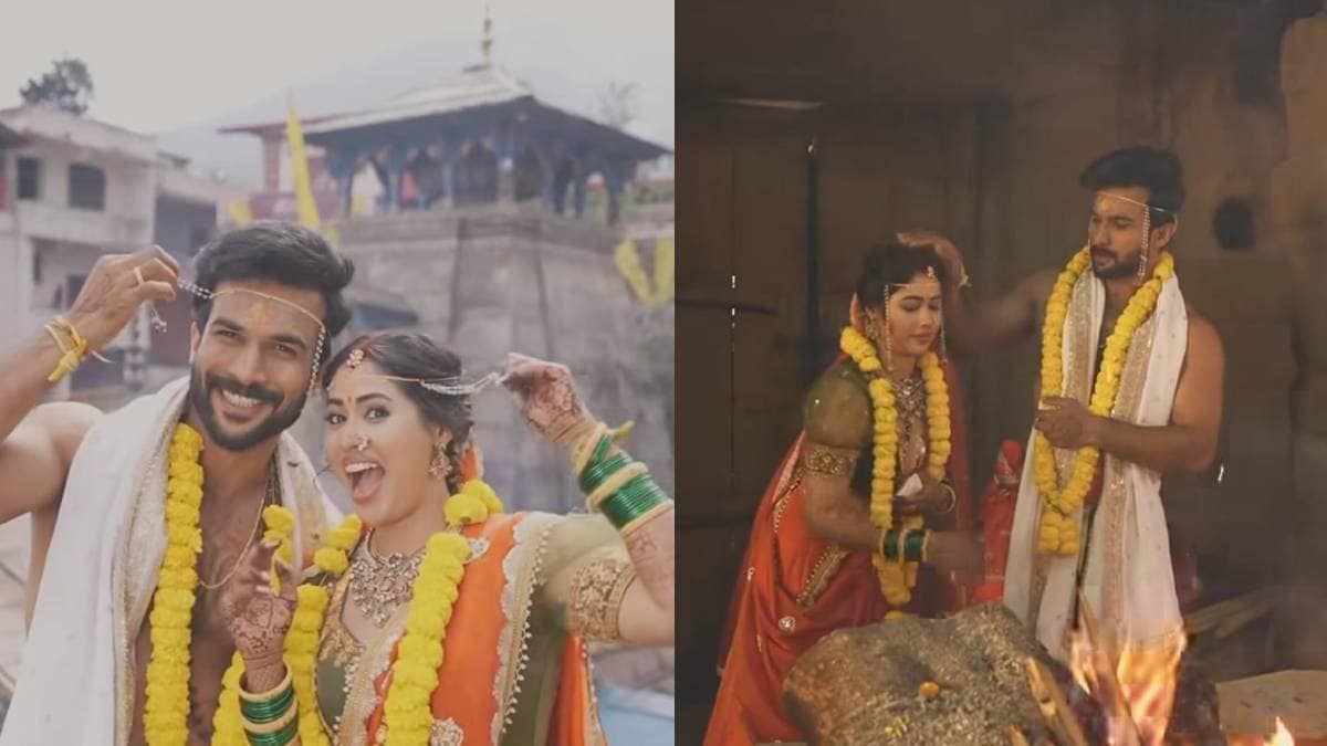 vishal nikam akshaya hindalkar weds in uttarakhand triyuginarayan temple see photos