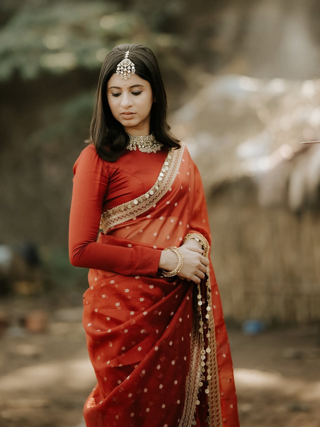 Ankita Walawalkar traditional saree look