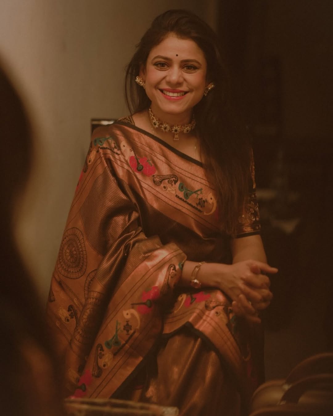 Ashwini Mahangade silk saree look