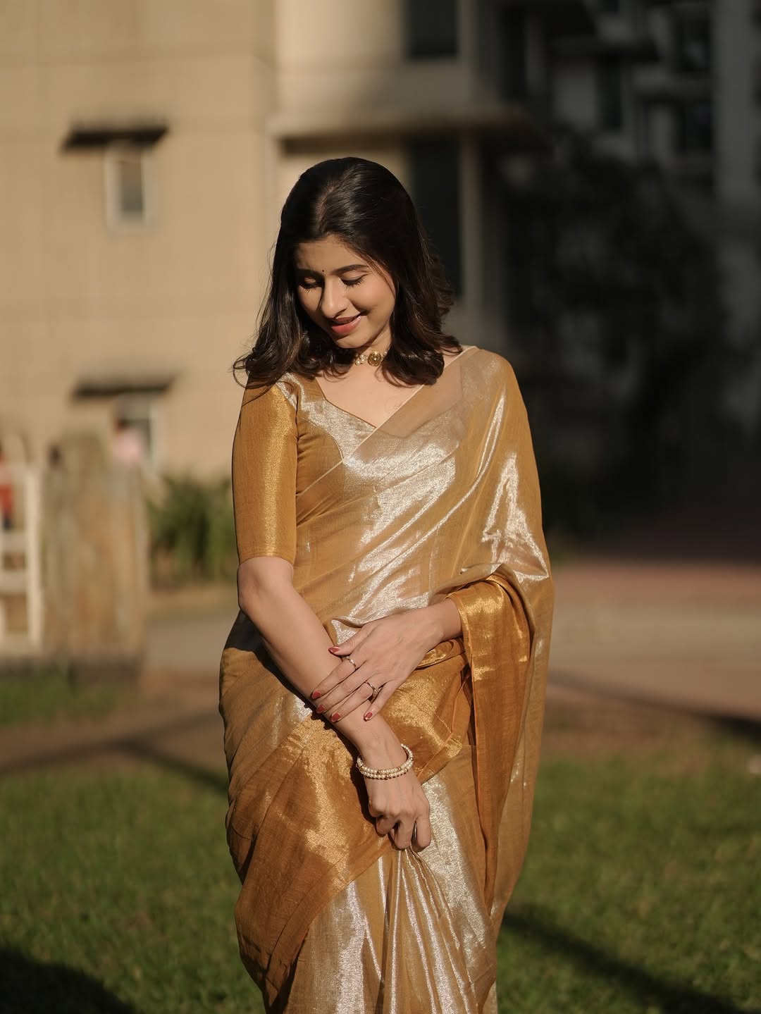 Ankita Walawalkar traditional saree look