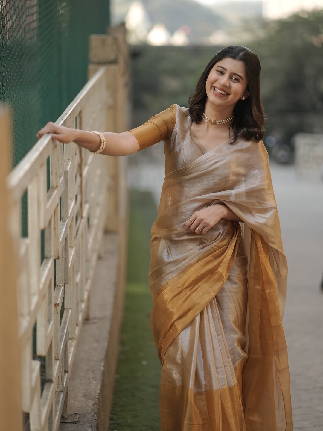 Ankita Walawalkar traditional saree look