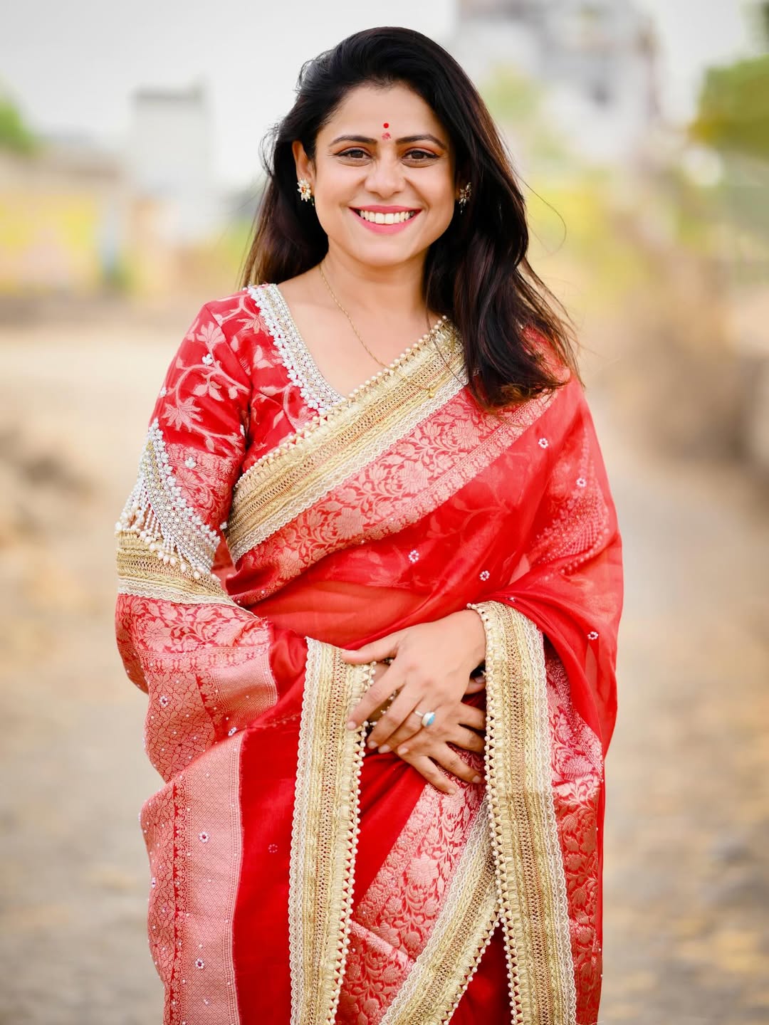 Ashwini Mahangade silk saree look