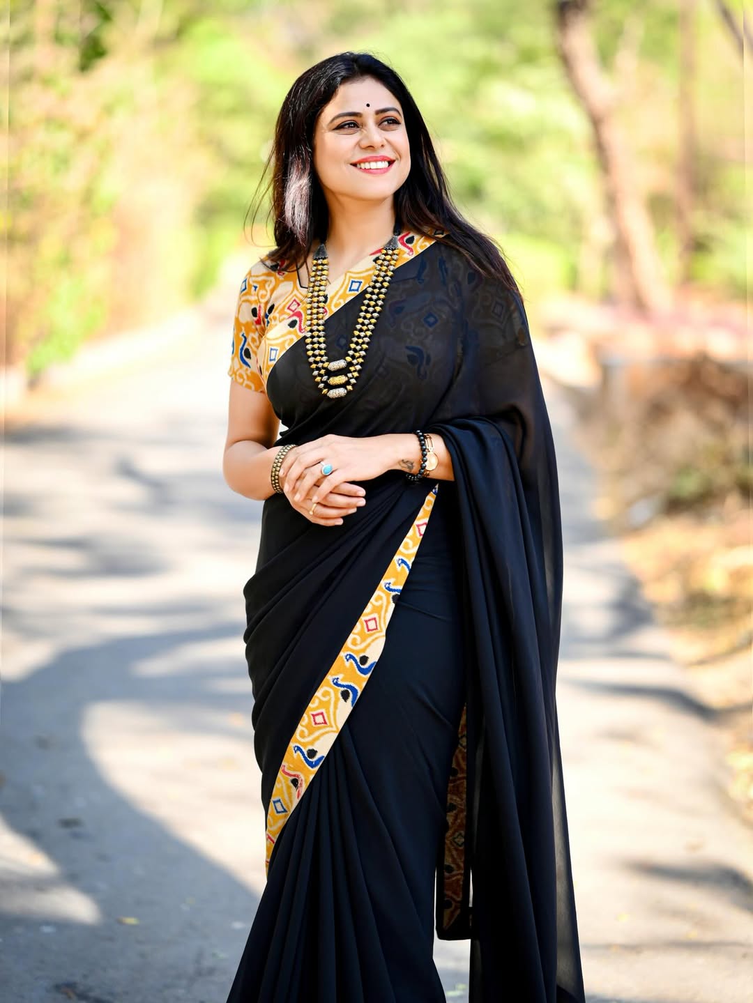 Ashwini Mahangade silk saree look