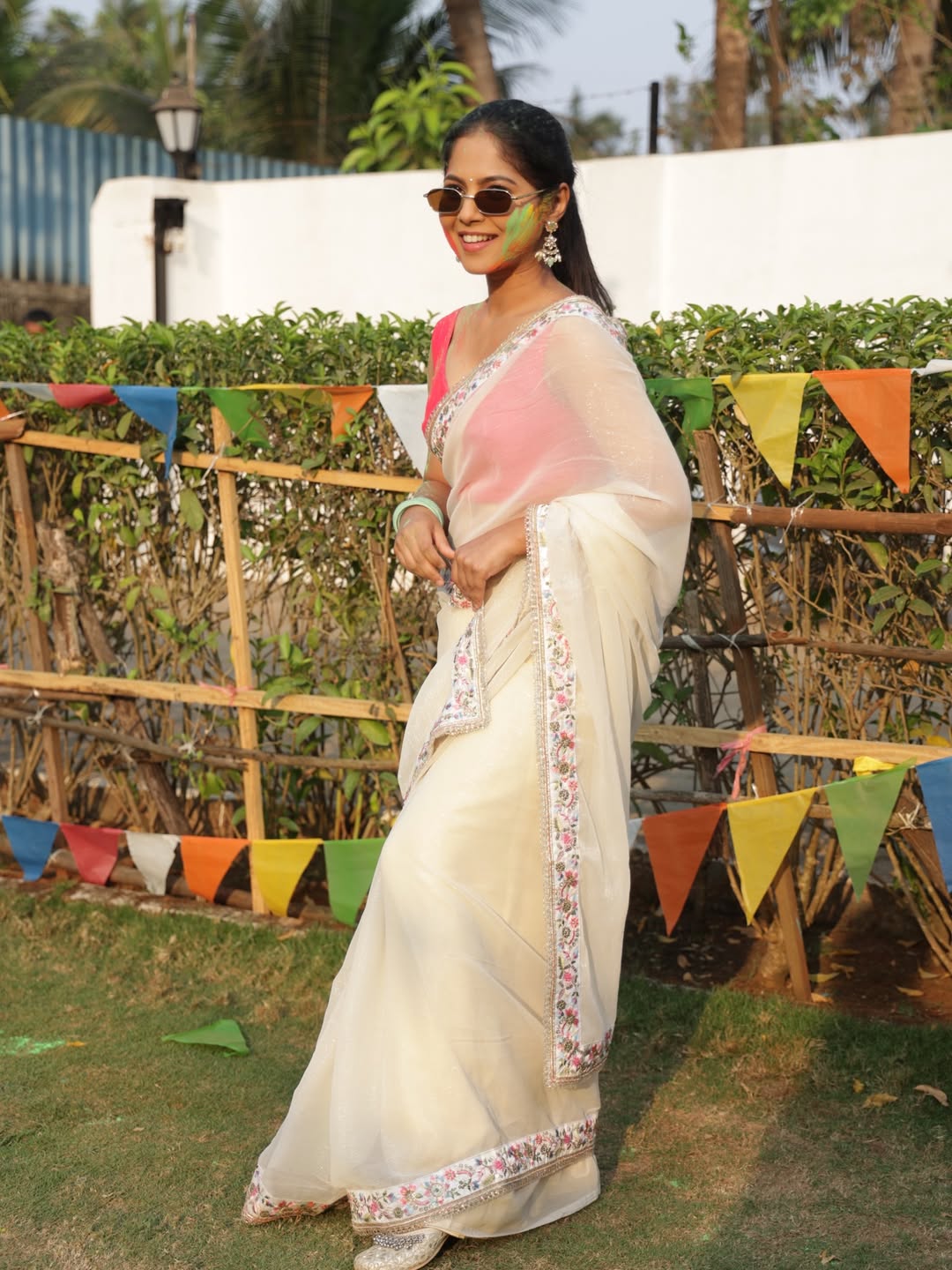 Holi 2026 Kamali fame vijaya babar white saree holi celebrations