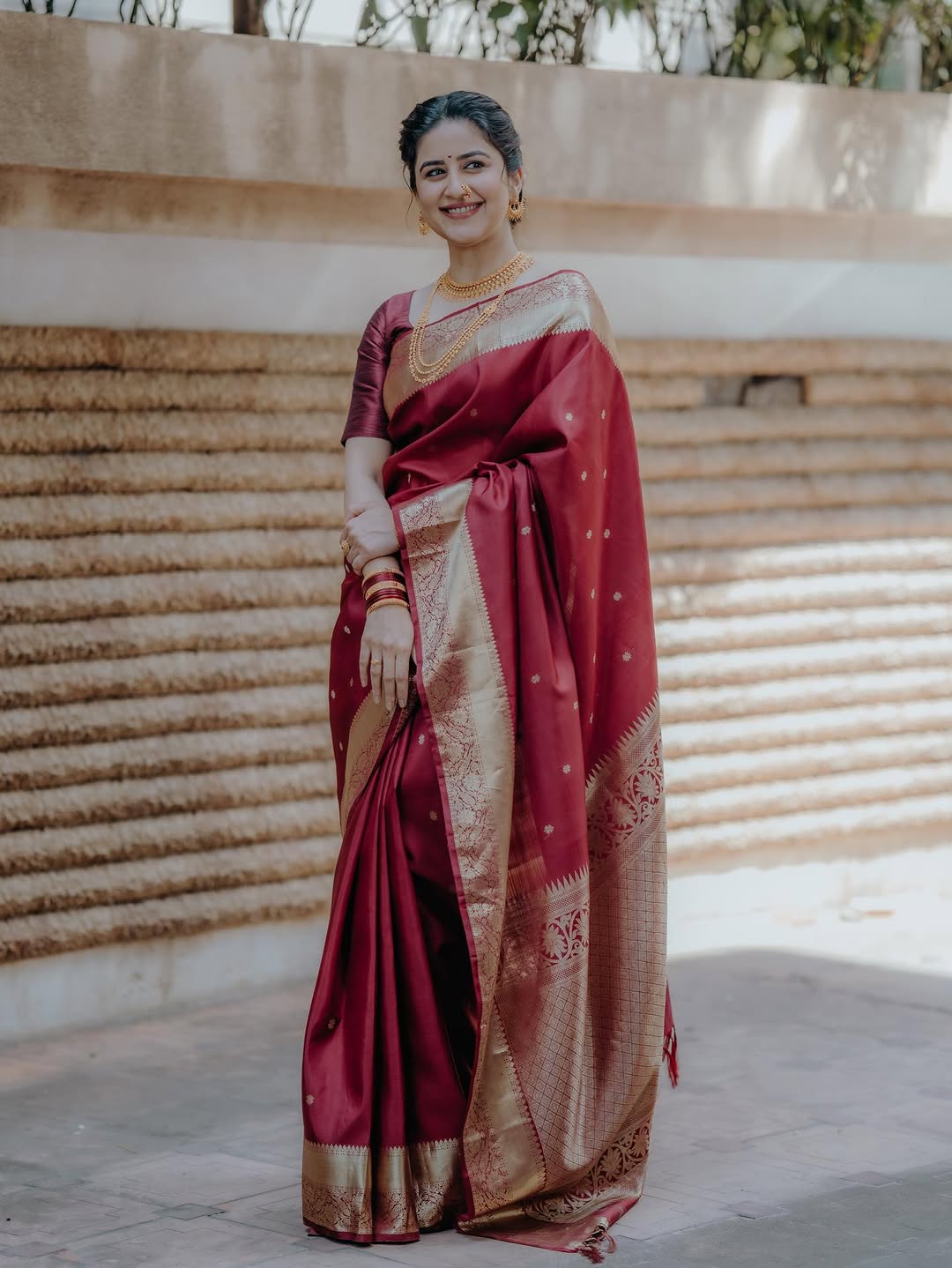 Vaidehi Parshurami indo western saree look