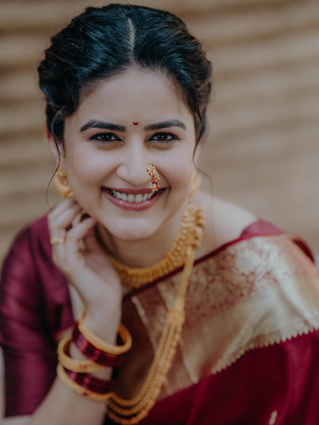 Vaidehi Parshurami indo western saree look