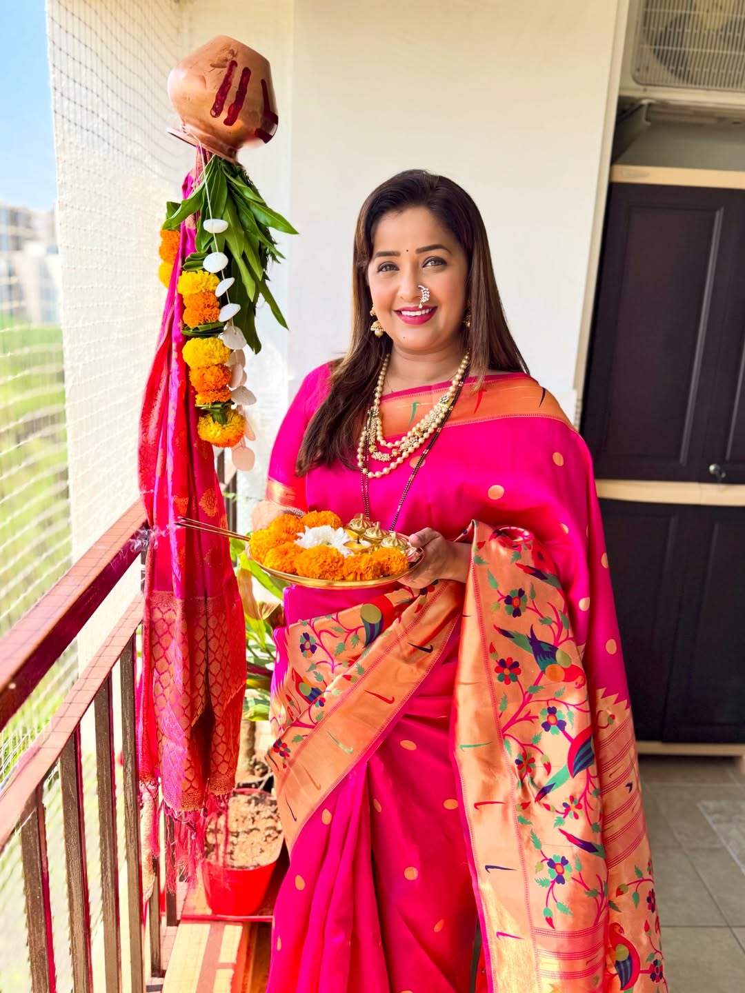 Apurva Nemlekar Gudi Padwa celebration photos, first Gudi Padwa after marriage in Bangalore