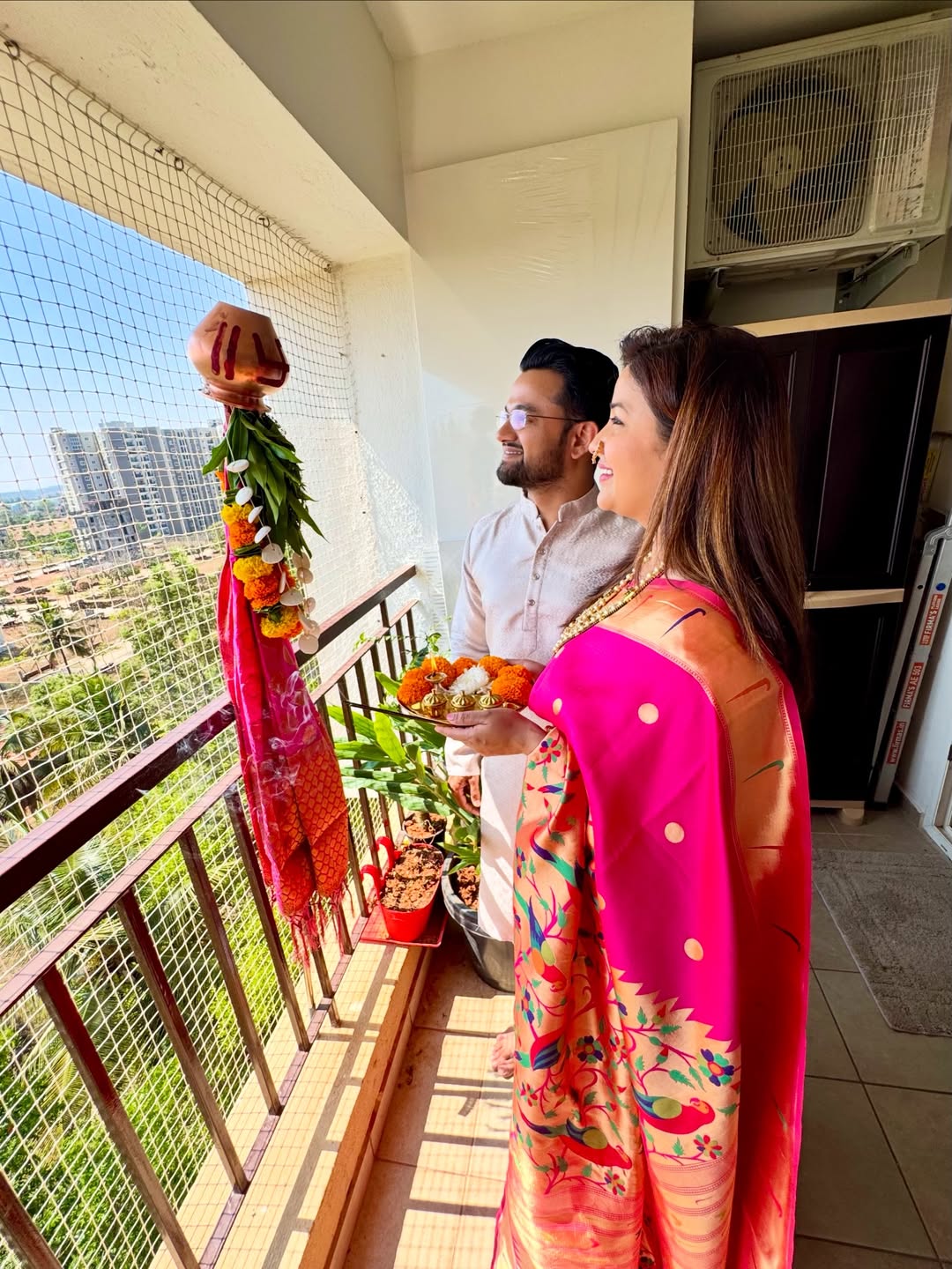 Apurva Nemlekar Gudi Padwa celebration photos, first Gudi Padwa after marriage in Bangalore