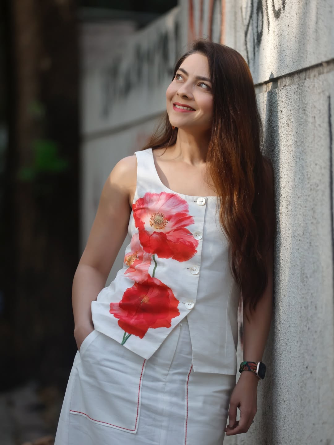 Sonalee Kulkarni stylish white outfit photos