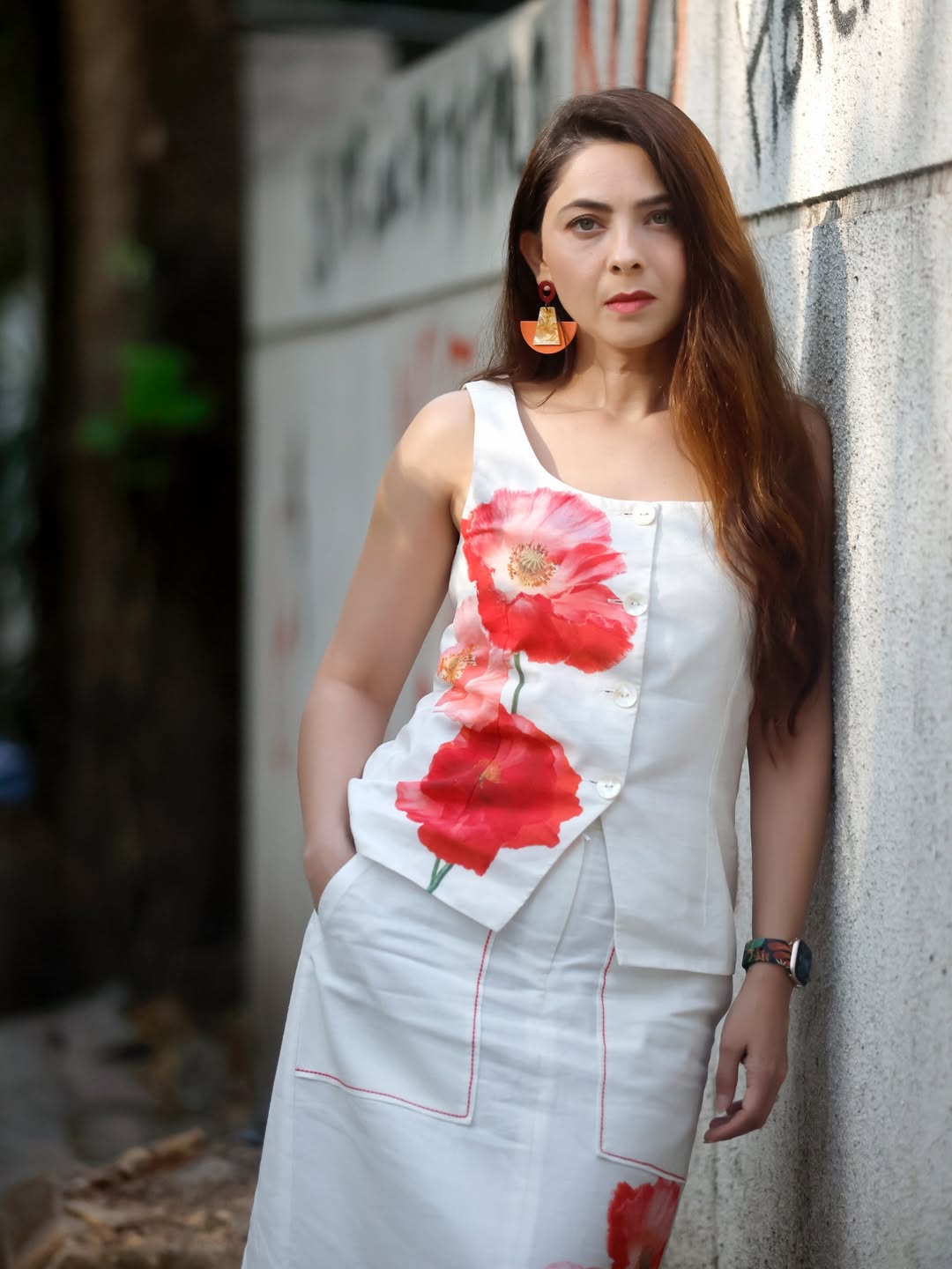 Sonalee Kulkarni stylish white outfit photos