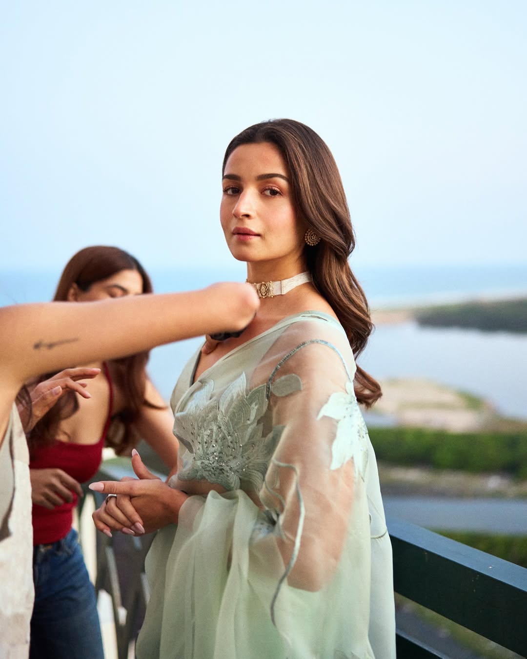 Alia Bhatt pastel green saree look